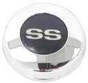 Steering Wheel Horn Cap (Standard & Deluxe) - Polished Chrome with "SS" Inseert - 67 Camaro RS or SS