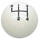 Shift Ball - White - 4- Speed Hurst Shifter, 3/8" Thread