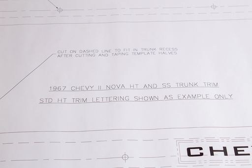 [W-1240] Trunk Trim Template Kit - 67 Chevy II Nova Hardtop