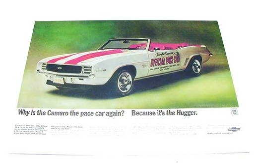 [W-159] Pace Car Poster - 69 Camaro