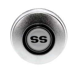 [W-179B] Steering Wheel Horn Cap (Standard & Deluxe) - Polished Chrome with "SS" Inseert - 68 Camaro RS or SS