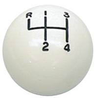 [W-183B] White 4-Speed 5/16" Muncie Shifter Ball
