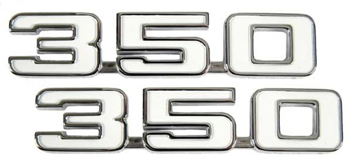 [W-356] Fender Emblems - "350" - Pair - 69 Camaro