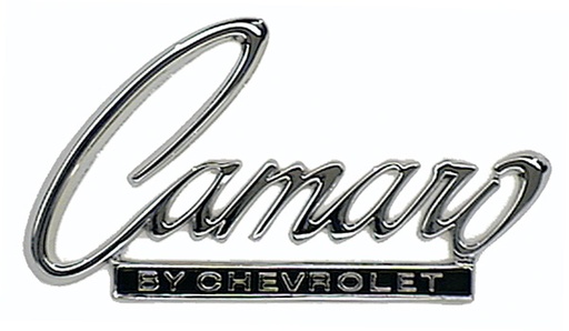 [W-361] Header Panel or Trunk Lid Emblem (Sold Each) - "Camaro by Chevrolet" - 68-69 Camaro