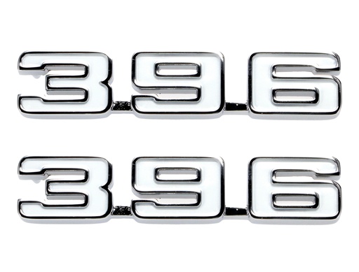 [W-409] Fender Emblems - "396" - Pair - 69 Camaro
