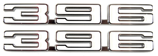[W-840] Fender Emblems - Pair - "396" - 68 Camaro