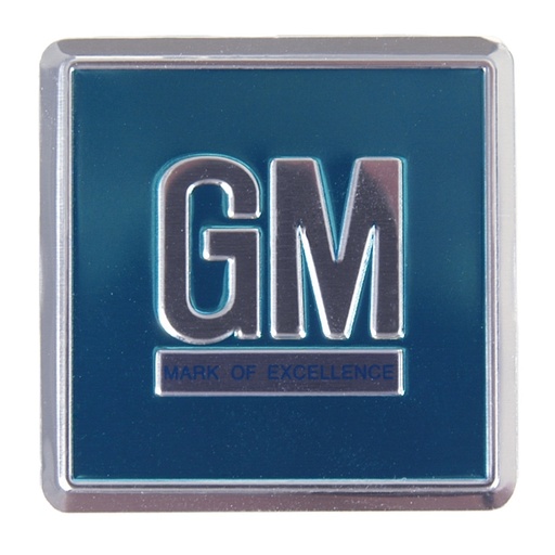[W-856] Door Decal - Aqua Foil "GM Mark Of Excellence" (Sold Each) - 67 Camaro Chevy II Nova Chevelle El Camino Fullsize Chevy Car